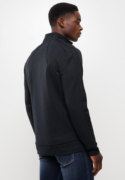 Lyle & Scott - Sleeve tape full zip midlayer - black