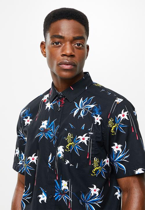 Vans - Dart floral woven short sleeve shirt - black