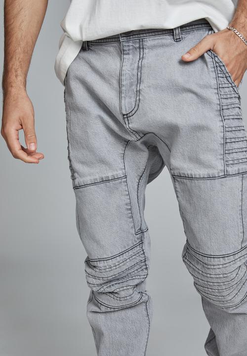 Cotton On - Slim denim jogger (moto) - grey