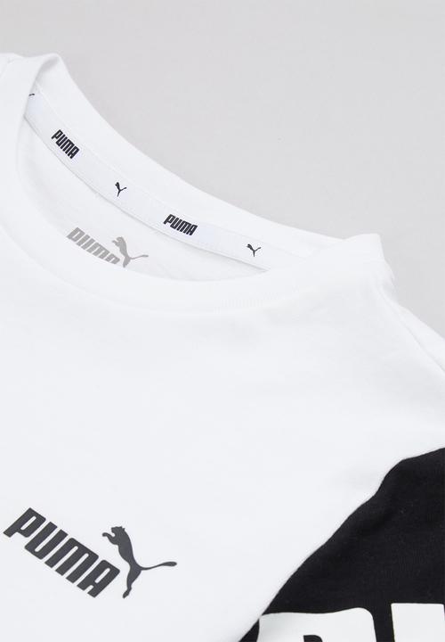 PUMA - Puma power colorblock tee b - white