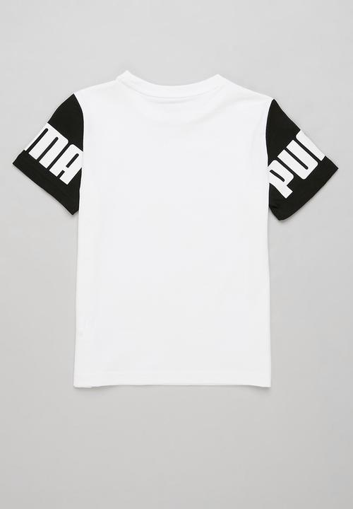 PUMA - Puma power colorblock tee b - white