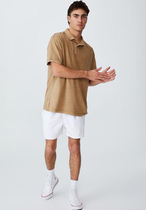Cotton On - Oversized washed polo - burnt almond