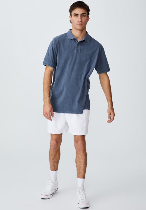 Cotton On - Oversized washed polo - dusty denim