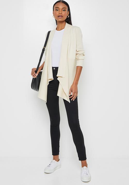 edit - Shaped waterfall cardigan - ecru