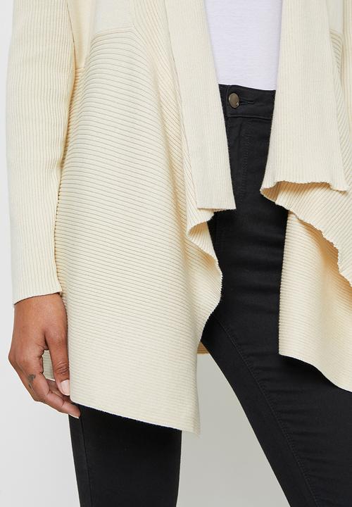 edit - Shaped waterfall cardigan - ecru