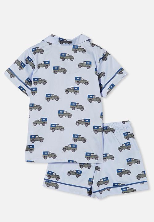 Cotton On - Pete short sleeve pyjama set - white water blue