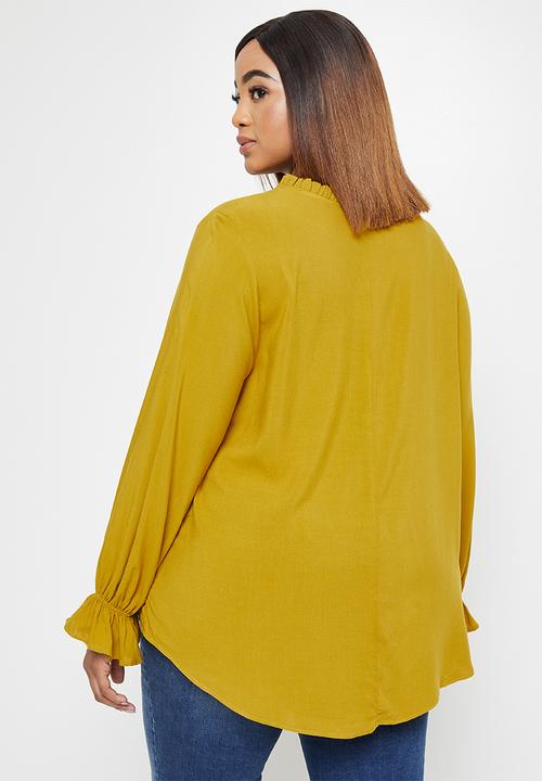 edit Plus - Piecrust peasant blouse - citrouse