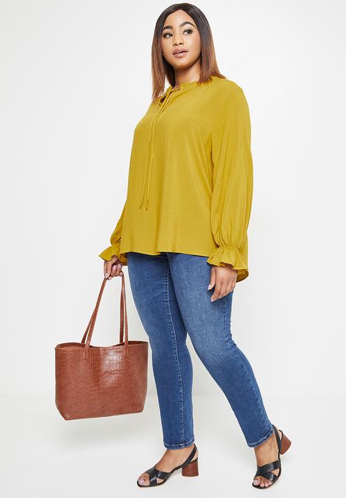 edit Plus - Piecrust peasant blouse - citrouse