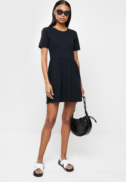 Jacqueline de Yong - Pastel life short sleeve dress - black