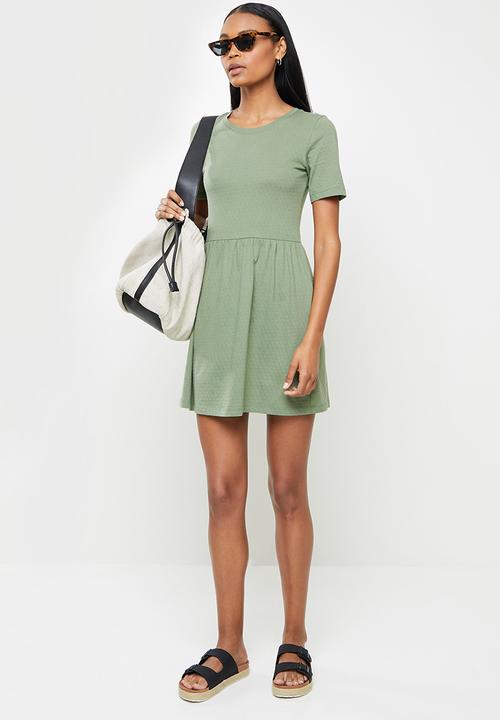 Jacqueline de Yong - Pastel life short sleeve dress - sea spray