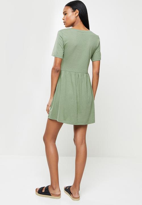 Jacqueline de Yong - Pastel life short sleeve dress - sea spray