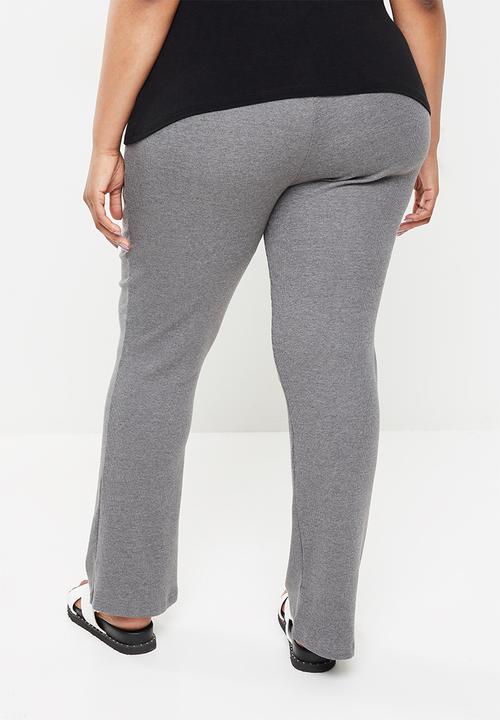 Blake - Rib flare leg trouser - charcoal