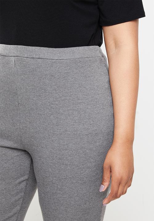 Blake - Rib flare leg trouser - charcoal