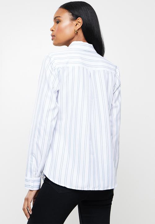 GUESS - Long sleeve keelin tie front shirt - multi 