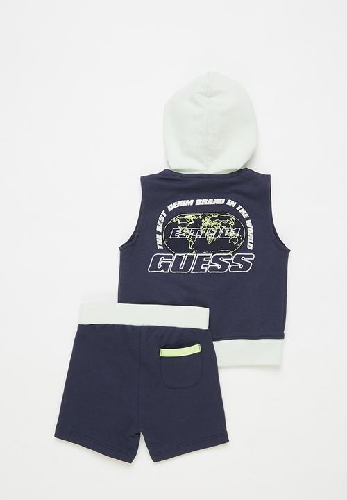 GUESS - Active top & shorts set - navy & blue