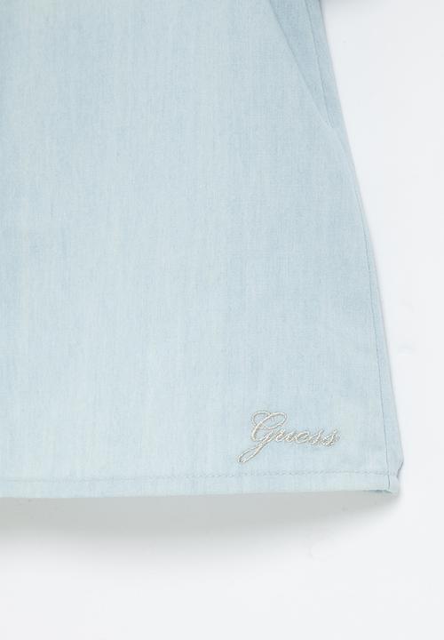 GUESS - Chambray sleeveless shirt - blue