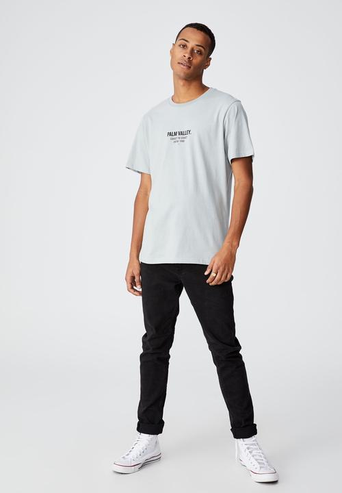 Cotton On - Tbar text t-shirt - blue