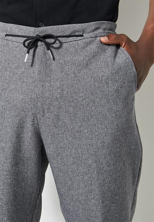 Superbalist - Deco fashion elastic waistband tapered trouser - charcoal 