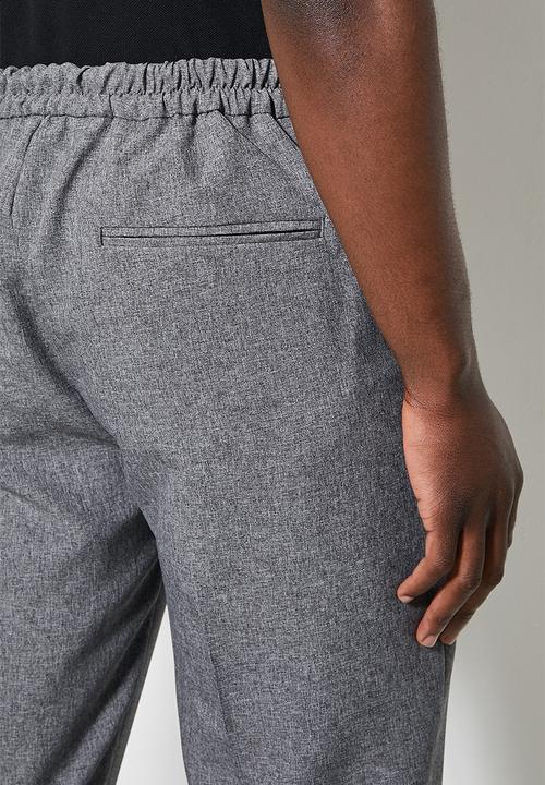 Superbalist - Deco fashion elastic waistband tapered trouser - charcoal 