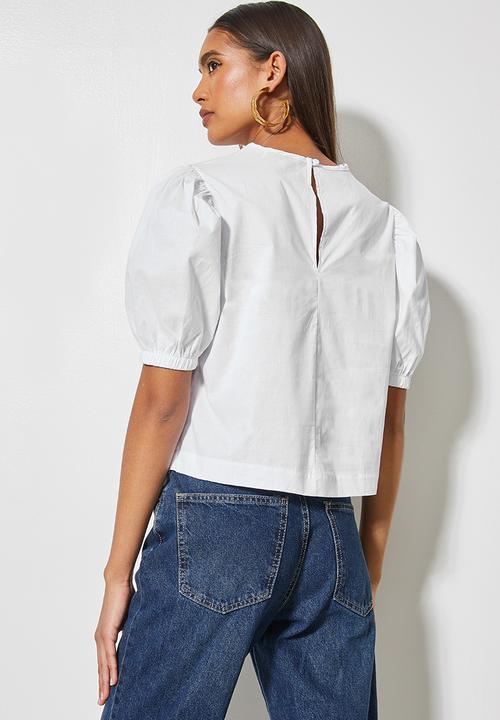 Superbalist - Puff sleeve blouse - white