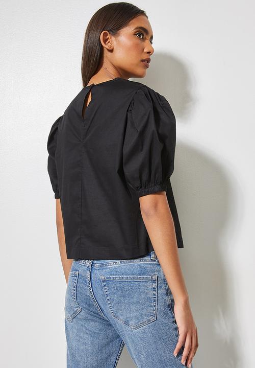 Superbalist - Puff sleeve blouse - black