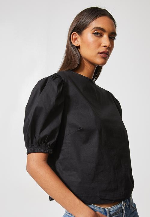 Superbalist - Puff sleeve blouse - black