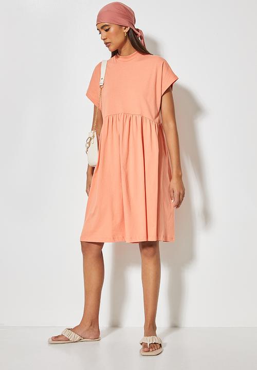 Superbalist - Short sleeve babydoll dress - canyon clay