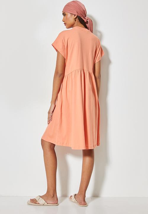 Superbalist - Short sleeve babydoll dress - canyon clay
