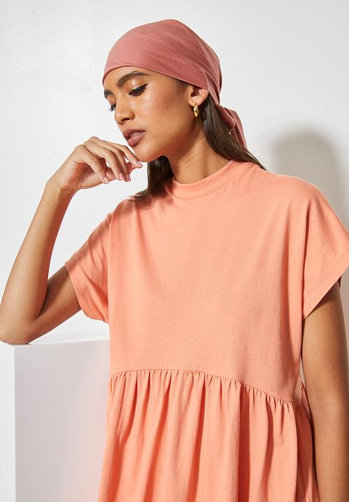 Superbalist - Short sleeve babydoll dress - canyon clay