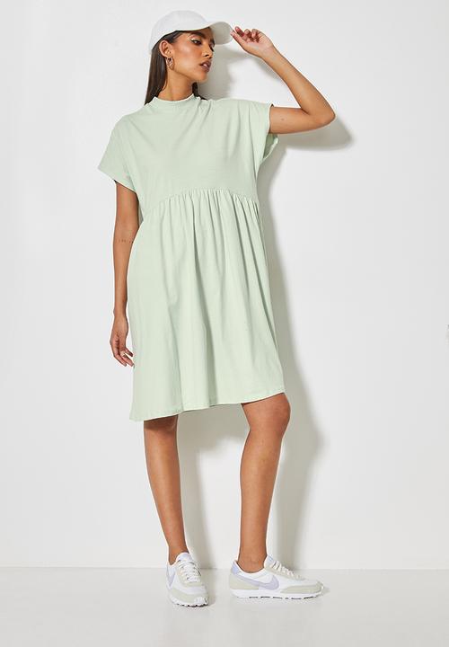 Superbalist - Short sleeve babydoll dress - mint green