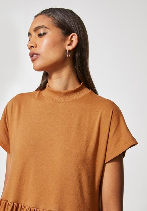 Superbalist - Funnel neck babydoll T-shirt dress - abode