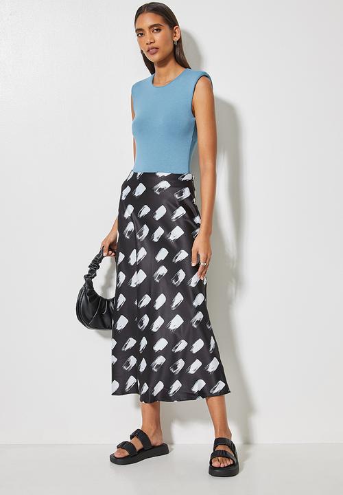 Superbalist - Long midi slip skirt - black