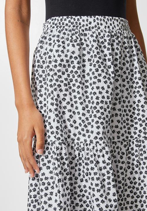 Superbalist - Poplin tiered midi skirt - white 