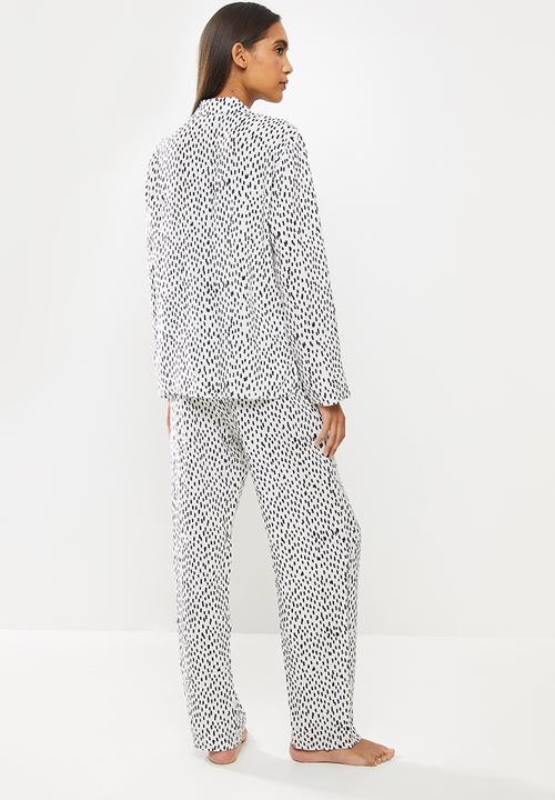 Superbalist - Sleep shirt & pants set - white & black