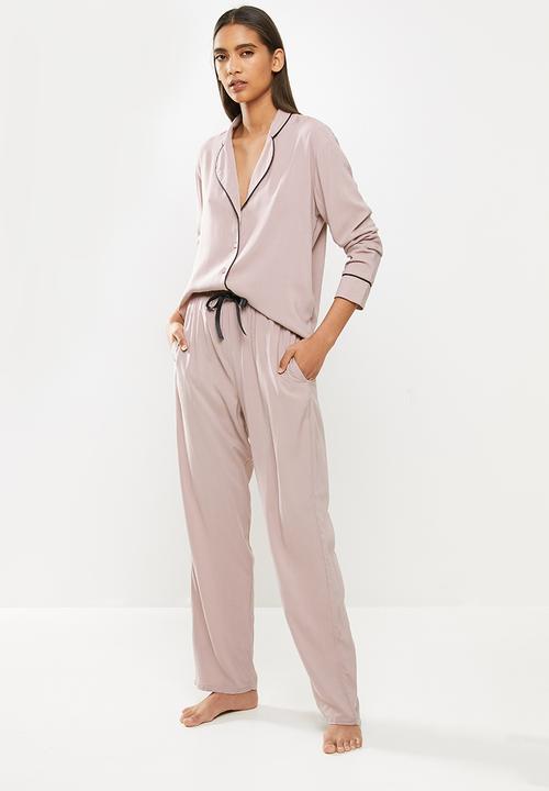 Superbalist - Sleep shirt & pants set - dusty pink