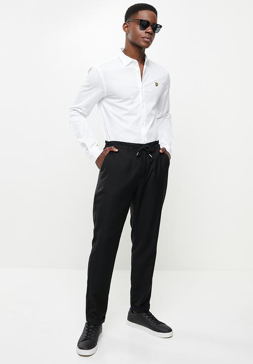 Lyle & Scott - Long sleeve slim fit poplin shirt - white