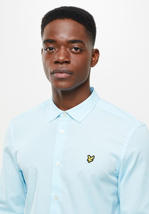 Lyle & Scott - Long sleeve slim fit poplin shirt - blue