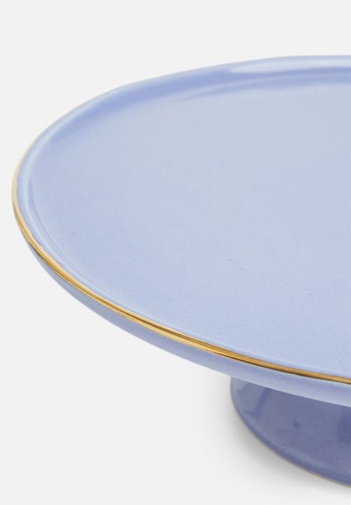 Urchin Art - Des Moines cake stand - sapphire & gold