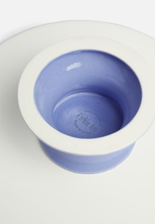 Urchin Art - Des Moines cake stand - sapphire & gold