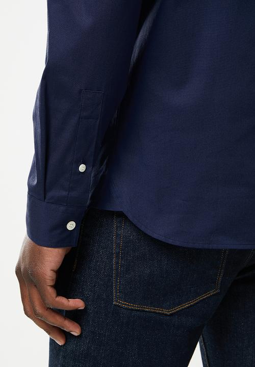 Lyle & Scott - Long sleeve slim fit poplin shirt - navy