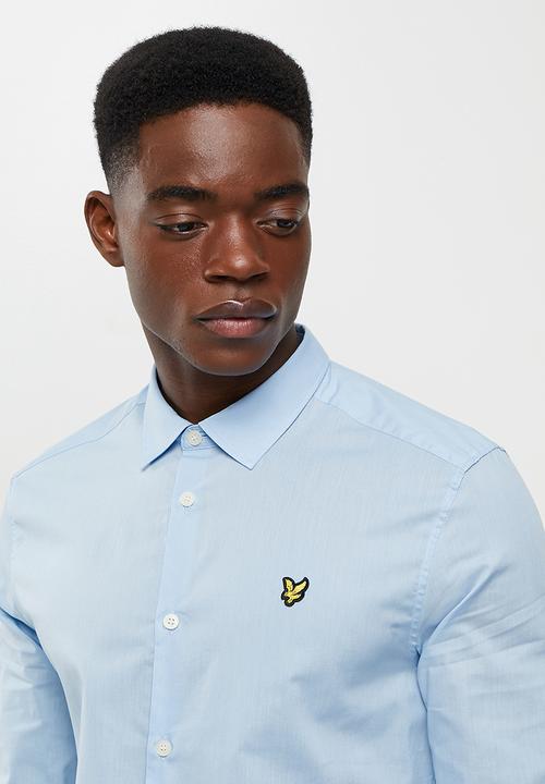 Lyle & Scott - Long sleeve slim fit poplin shirt - light blue