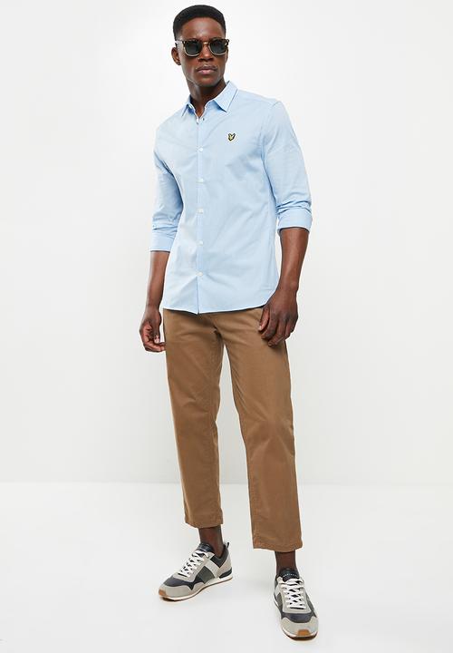 Lyle & Scott - Long sleeve slim fit poplin shirt - light blue