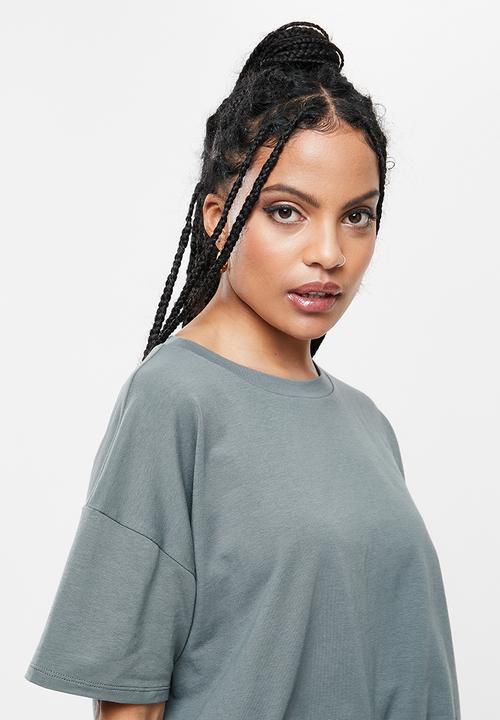 Blake - Boxy drawstring tee - grey