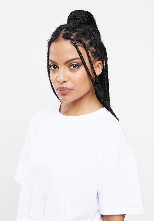 Blake - Boxy drawstring tee - white