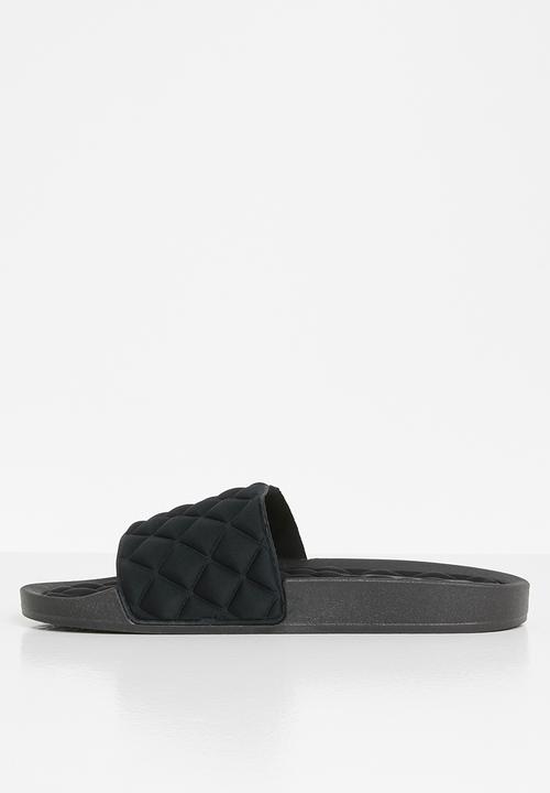 Glamorous - Quilted slide - black