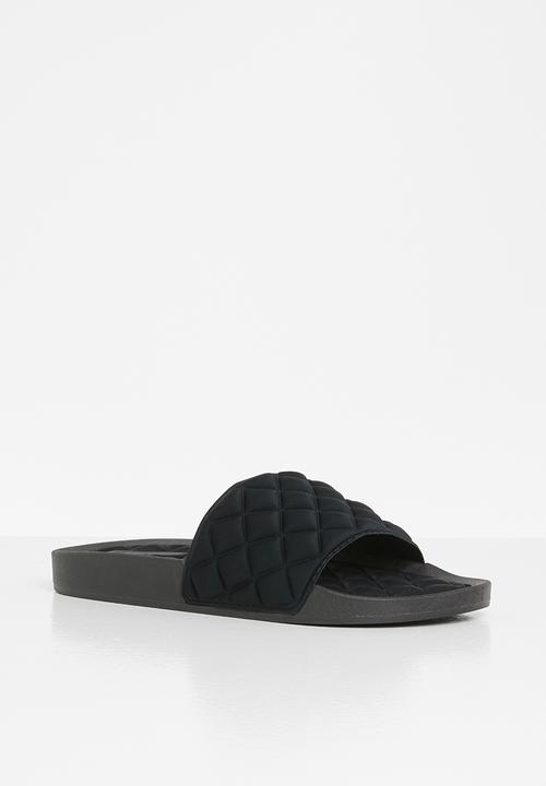 Glamorous - Quilted slide - black