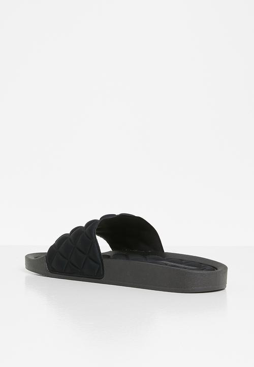 Glamorous - Quilted slide - black
