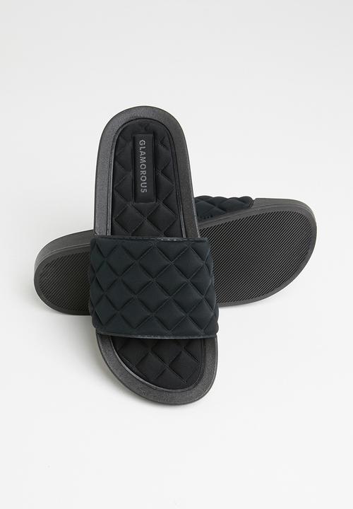 Glamorous - Quilted slide - black