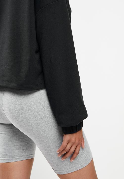 Blake - Quarter zip sweater w print - black
