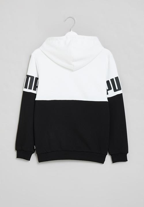 PUMA - Puma power colorblock hoodie b - white & black